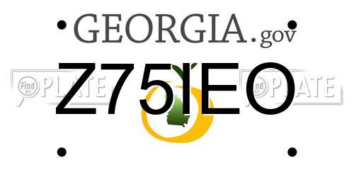 Z75IEO Georgia License Plate