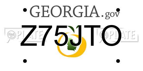 Z75JTO Georgia License Plate
