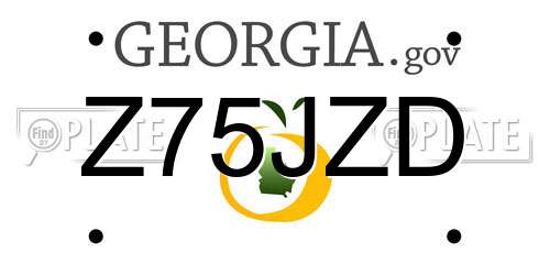 Z75JZD Georgia License Plate