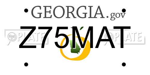 Z75MAT Georgia License Plate