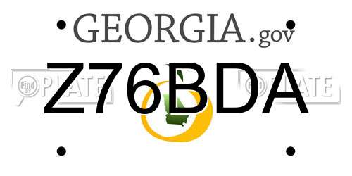 Z76BDA Georgia License Plate