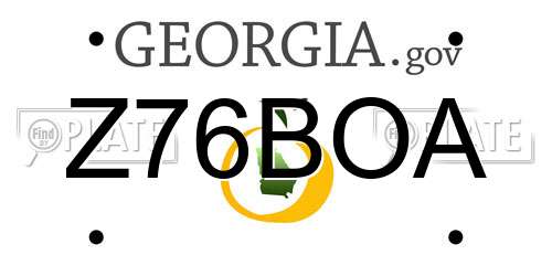 Z76BOA Georgia License Plate