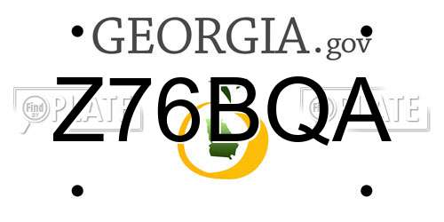 Z76BQA Georgia License Plate
