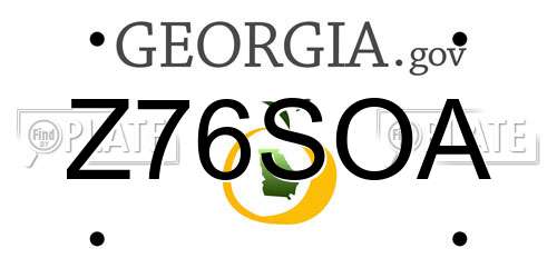 Z76SOA Georgia License Plate