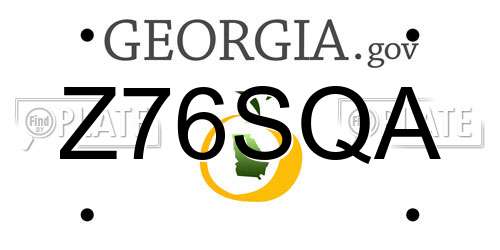 Z76SQA Georgia License Plate