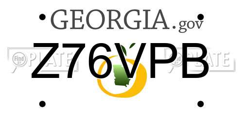 Z76VPB Georgia License Plate