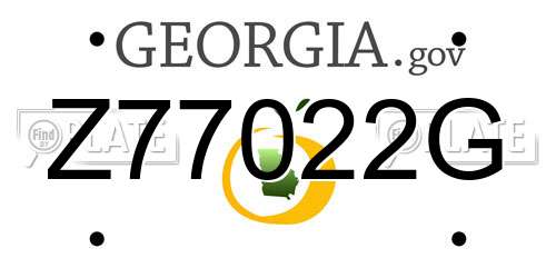 Z77022G Georgia License Plate