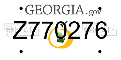 Z770276 Georgia License Plate