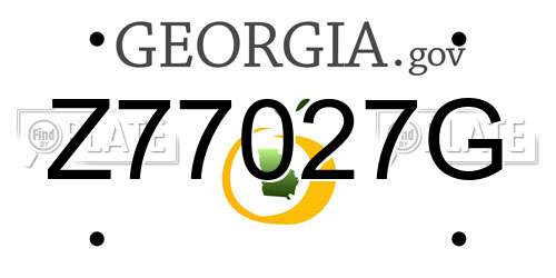 Z77027G Georgia License Plate