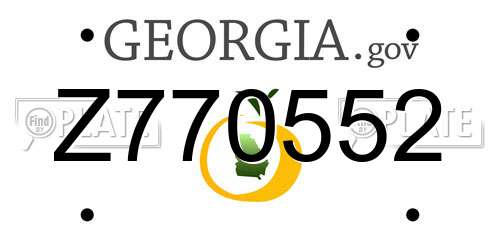 Z770552 Georgia License Plate