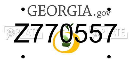 Z770557 Georgia License Plate