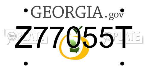 Z77055T Georgia License Plate