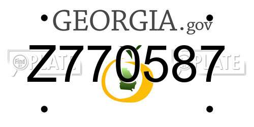 Z770587 Georgia License Plate