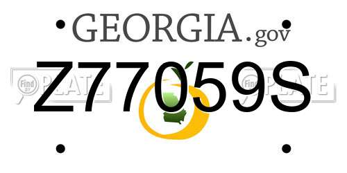 Z77059S Georgia License Plate