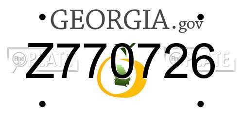 Z770726 Georgia License Plate