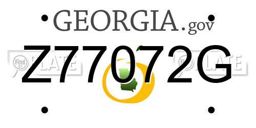 Z77072G Georgia License Plate