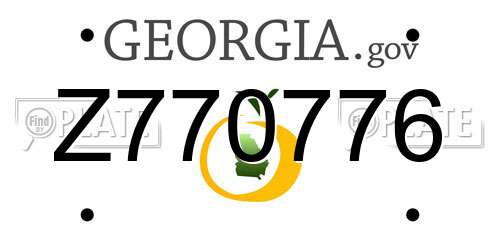 Z770776 Georgia License Plate