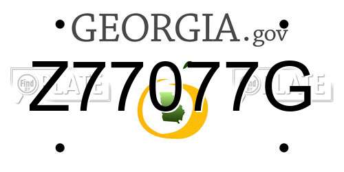 Z77077G Georgia License Plate
