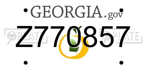 Z770857 Georgia License Plate