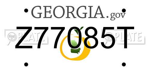 Z77085T Georgia License Plate