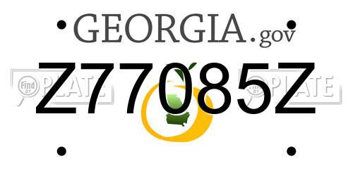 Z77085Z Georgia License Plate
