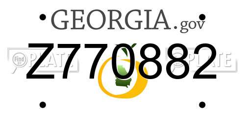 Z770882 Georgia License Plate