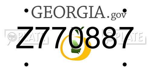 Z770887 Georgia License Plate