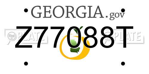 Z77088T Georgia License Plate