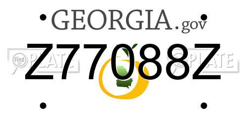Z77088Z Georgia License Plate