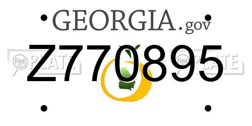 Z770895 Georgia License Plate