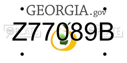 Z77089B Georgia License Plate