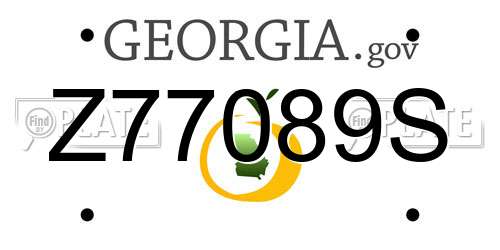 Z77089S Georgia License Plate