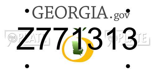 Z771313 Georgia License Plate
