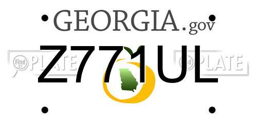 Z771UL Georgia License Plate