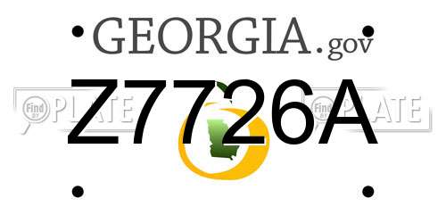 Z7726A Georgia License Plate