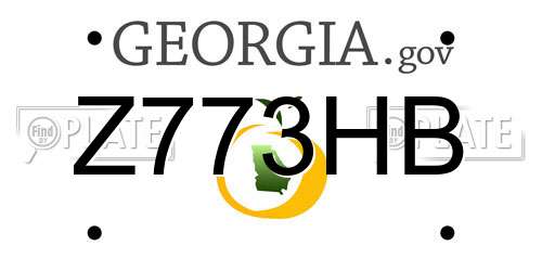 Z773HB Georgia License Plate