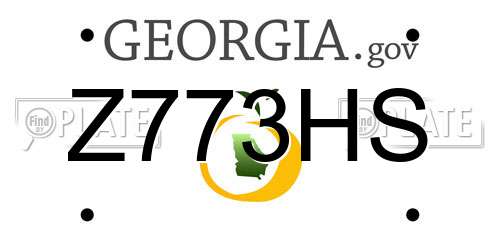 Z773HS Georgia License Plate