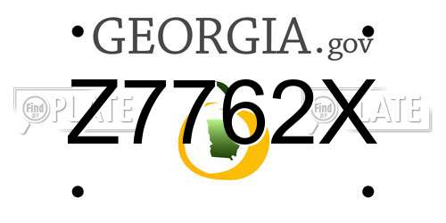 Z7762X Georgia License Plate