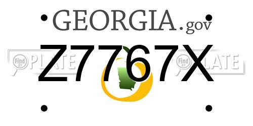 Z7767X Georgia License Plate