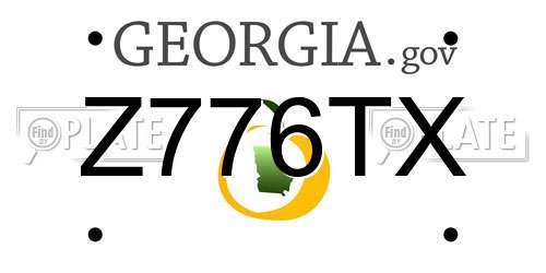 Z776TX Georgia License Plate