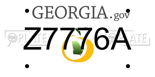 Z7776A Georgia License Plate