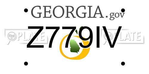 Z779IV Georgia License Plate
