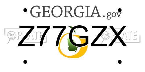 Z77GZX Georgia License Plate
