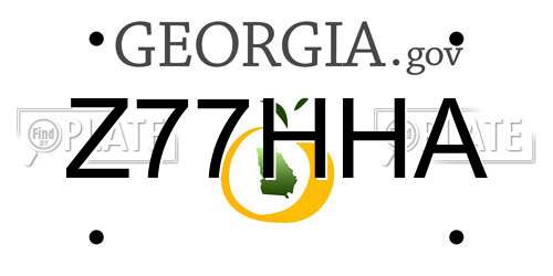 Z77HHA Georgia License Plate