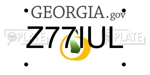 Z77IUL Georgia License Plate