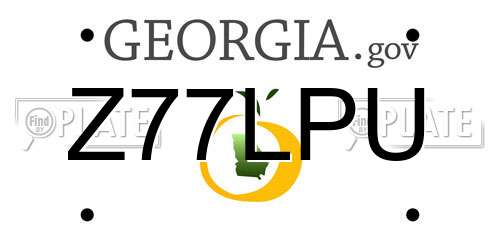 Z77LPU Georgia License Plate