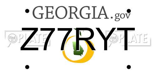 Z77RYT Georgia License Plate