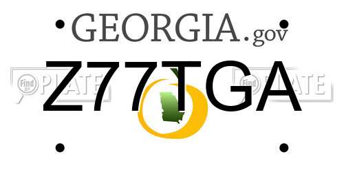 Z77TGA Georgia License Plate