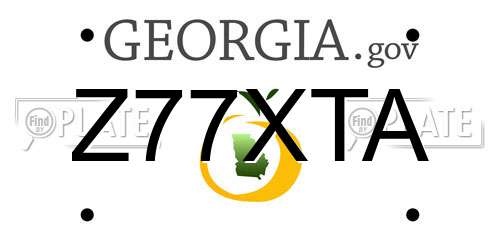 Z77XTA Georgia License Plate