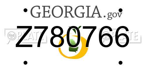 Z780766 Georgia License Plate